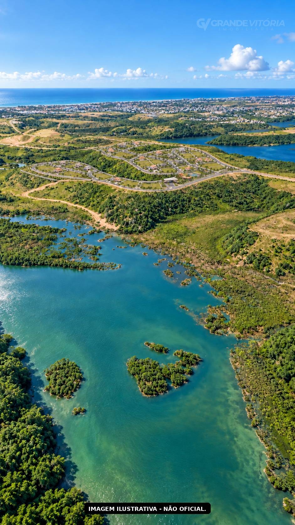 Lagoa Juara com o litoral ao fundo